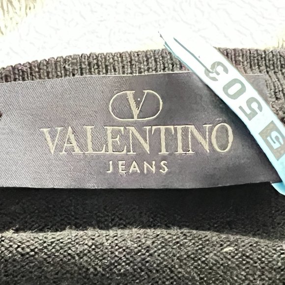 $1195 Authentic VALENTINO Jeans Made in ITALY Men's Black V-Neck Sweaters Sz.XL - Picture 2 of 14